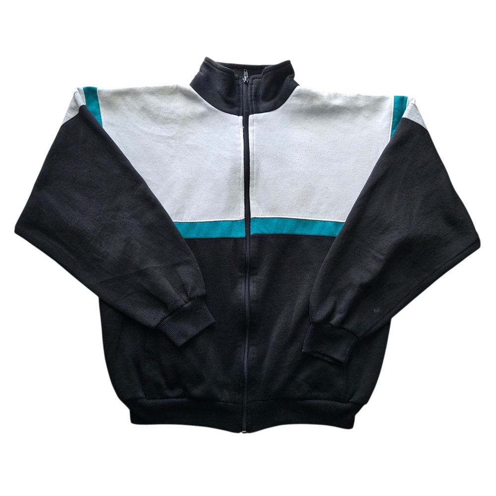 Vintage 90s MTO Sport Baggy Oversized Distressed Turtleneck Zip Up Sweatshirt